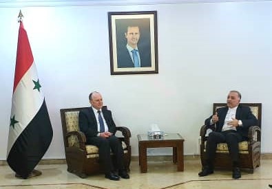  الوزير ابراهيم يلتقي السفير الإيراني بدمشق بمناسبة انتهاء مهامه .  